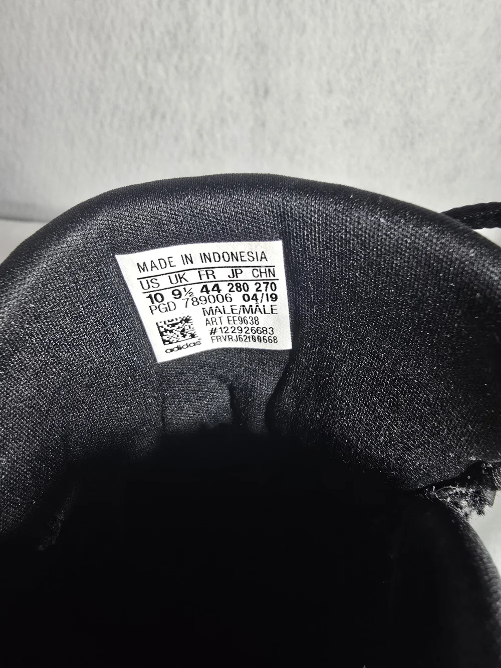 Adidas Black High-Top Sneakers with White Sole Size 10
